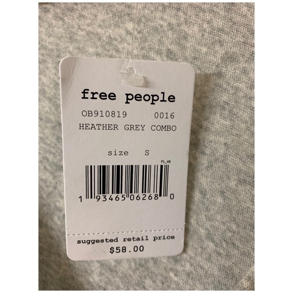 Free People Cotton Cropped Top Gray Orange Small - Picture 6 of 6